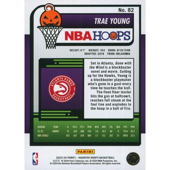 2023-24 Haunted Hoops Basketball Card #82 Trae Young - Picture 2 of 2